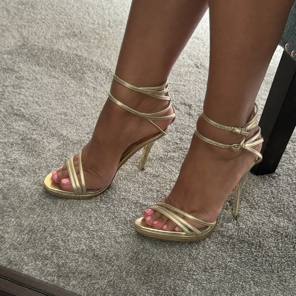 Bakers Gold Strappy Heels - Picture 2 of 10
